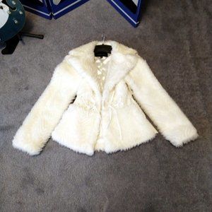 Moda International Stunning Ivory Faux Fur Coat by Victoria's Secret NWT